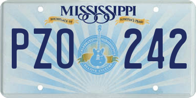 MS license plate PZO242
