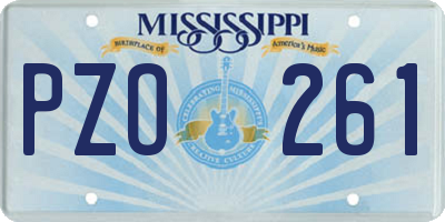 MS license plate PZO261