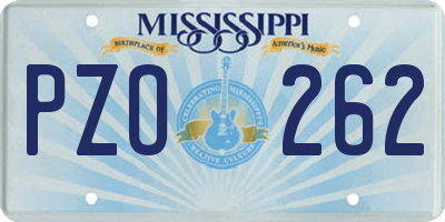MS license plate PZO262