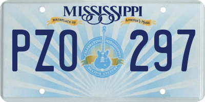 MS license plate PZO297