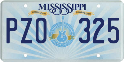 MS license plate PZO325