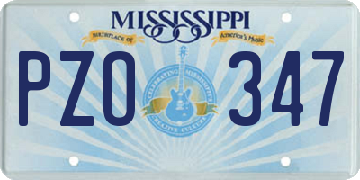 MS license plate PZO347
