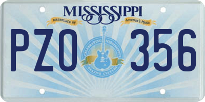 MS license plate PZO356