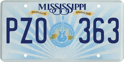 MS license plate PZO363