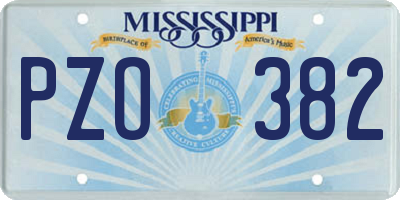 MS license plate PZO382