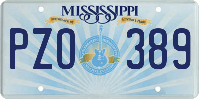 MS license plate PZO389