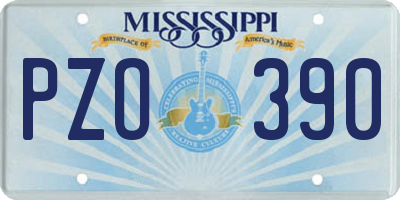 MS license plate PZO390
