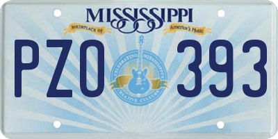MS license plate PZO393