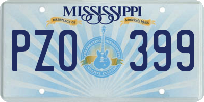 MS license plate PZO399