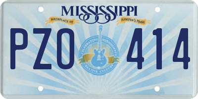 MS license plate PZO414