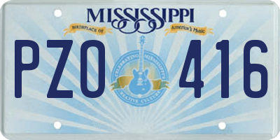 MS license plate PZO416