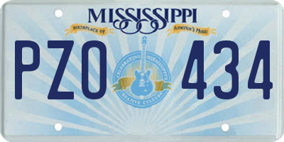 MS license plate PZO434