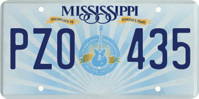 MS license plate PZO435