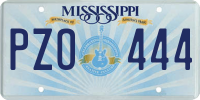 MS license plate PZO444