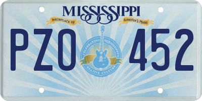 MS license plate PZO452