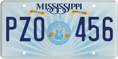 MS license plate PZO456