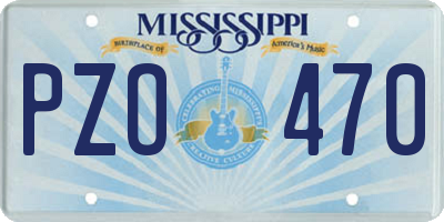MS license plate PZO470