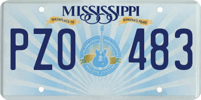 MS license plate PZO483