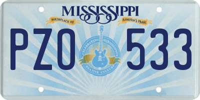 MS license plate PZO533