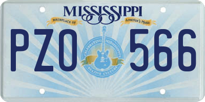 MS license plate PZO566