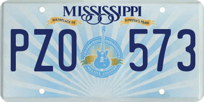 MS license plate PZO573