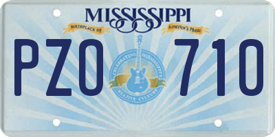 MS license plate PZO710