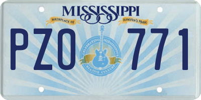 MS license plate PZO771
