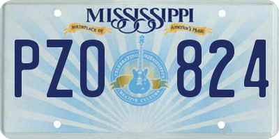 MS license plate PZO824