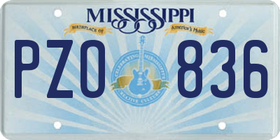 MS license plate PZO836