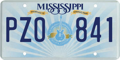 MS license plate PZO841
