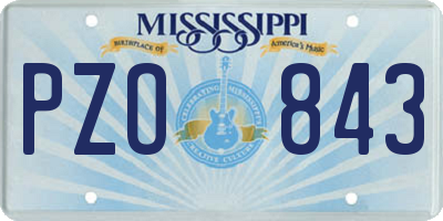 MS license plate PZO843