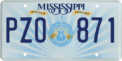 MS license plate PZO871