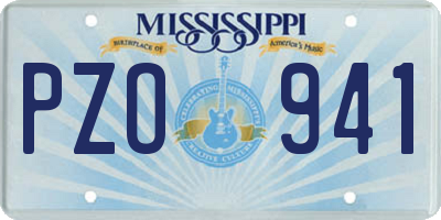 MS license plate PZO941