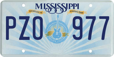 MS license plate PZO977
