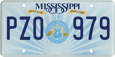 MS license plate PZO979