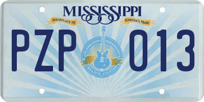 MS license plate PZP013