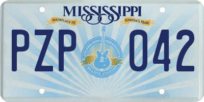 MS license plate PZP042