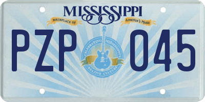 MS license plate PZP045