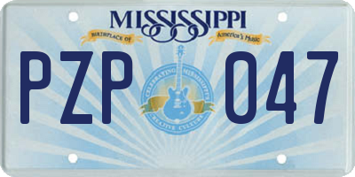 MS license plate PZP047