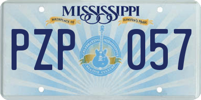 MS license plate PZP057