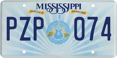 MS license plate PZP074