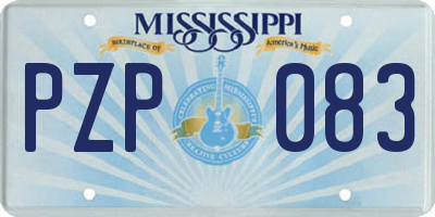 MS license plate PZP083