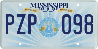 MS license plate PZP098