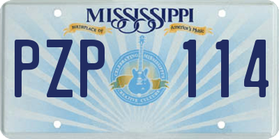 MS license plate PZP114