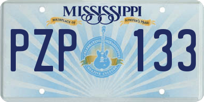 MS license plate PZP133