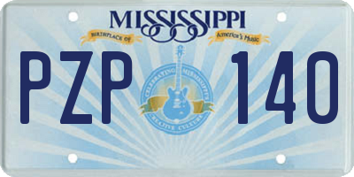 MS license plate PZP140