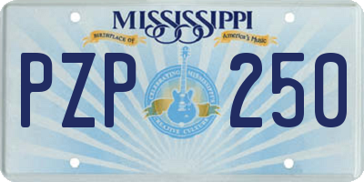 MS license plate PZP250