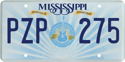 MS license plate PZP275