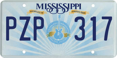 MS license plate PZP317