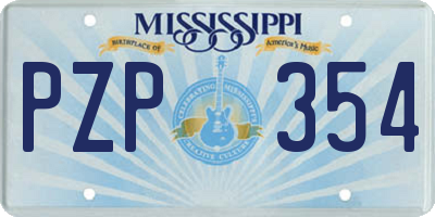 MS license plate PZP354